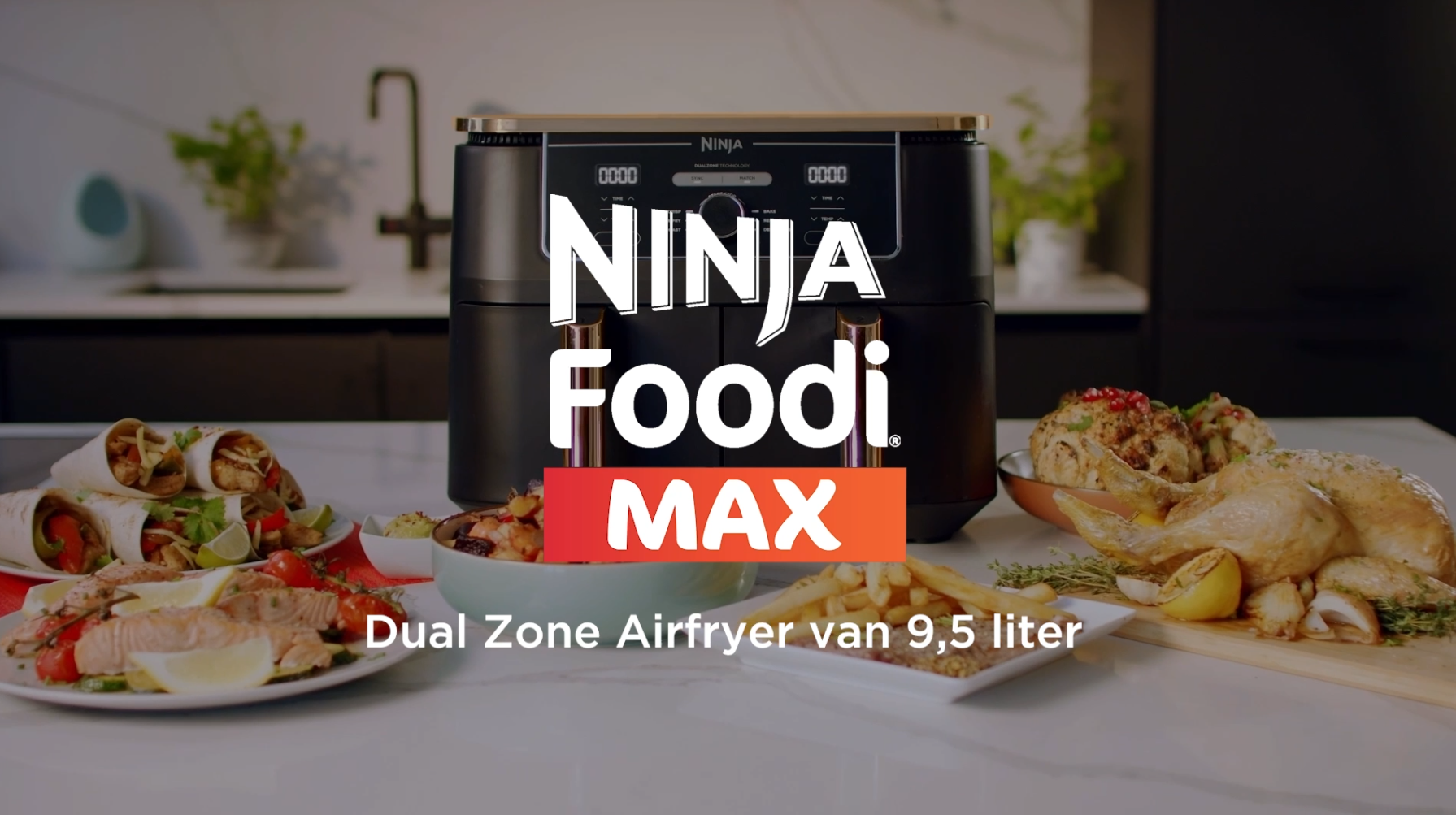Ninja Foodi MAX Dual Zone Airfryer, Tang, 2 Laden, 9,5L, 6-in-1